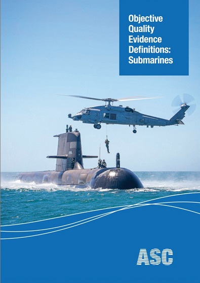 Shot of defence personnel being winched up into a helicopter that's hovering just above a Collins Class submarine out at sea.