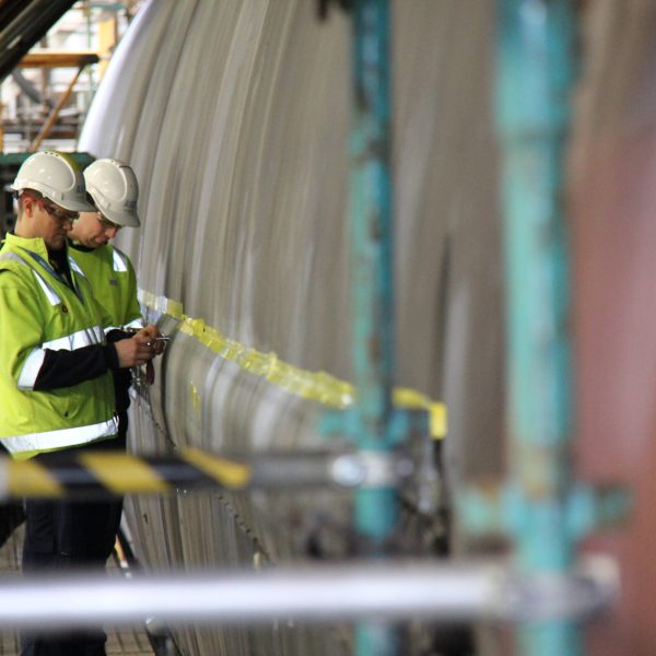 Men working on side of sub