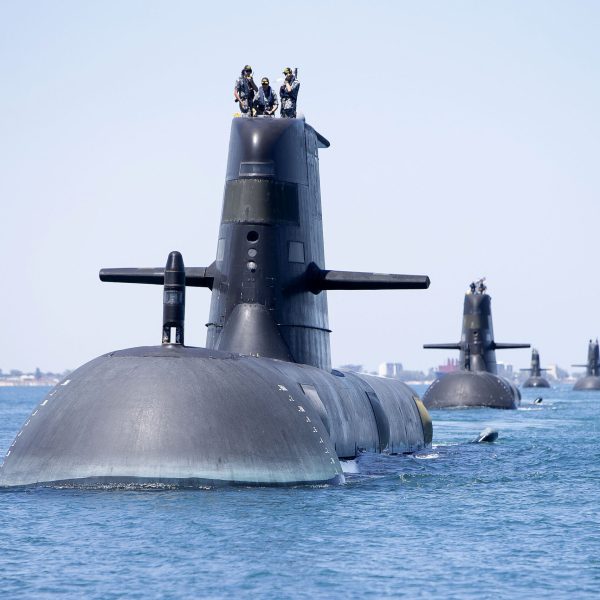 Collins Class submarines HMAS Collins, HMAS Farncomb, HMAS Dechaineux and HMAS Sheean in formation while transiting through Cockburn Sound, Western Australia.
Collins Class submarines are an essential part of Australia’s naval capability, providing a strategic advantage in terms of surveillance and protection of our maritime approaches. *** Local Caption *** Royal Australian Navy Collins Class Submarines, HMAS Collins, HMAS Farncomb, HMAS Dechaineux and HMAS Sheean sail in formation while transiting through Cockburn Sound, Western Australia, in February 2019.